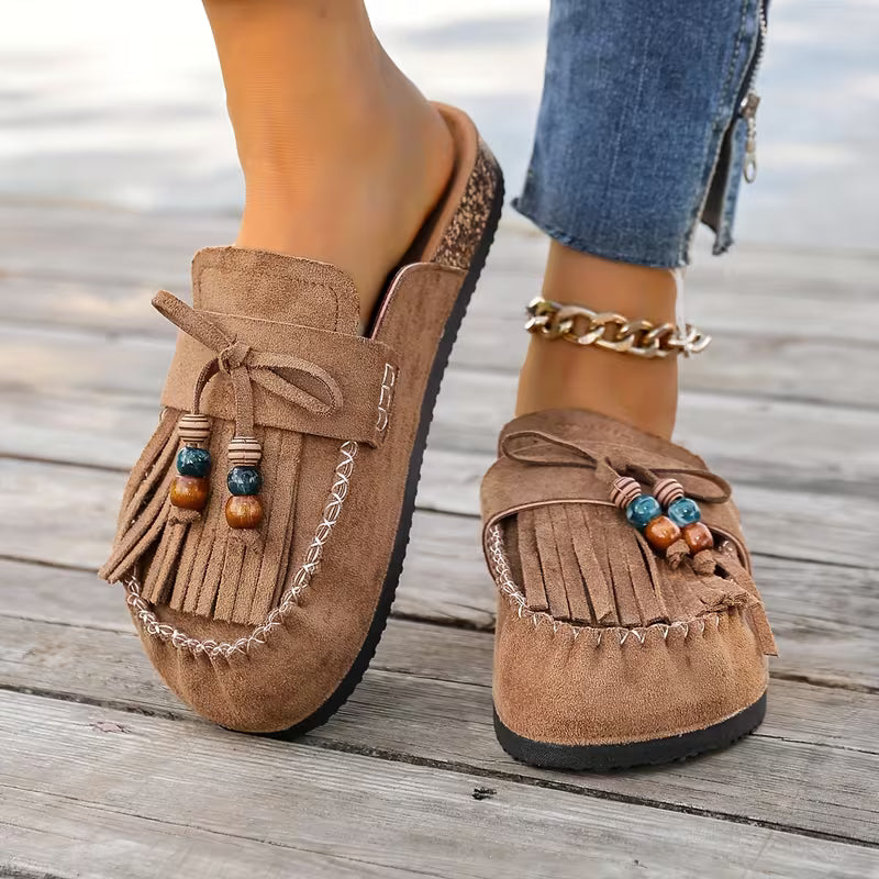 Zara Boho Mockasiner med tofs – Slip-on som får varje outfit att se genomtänkt ut