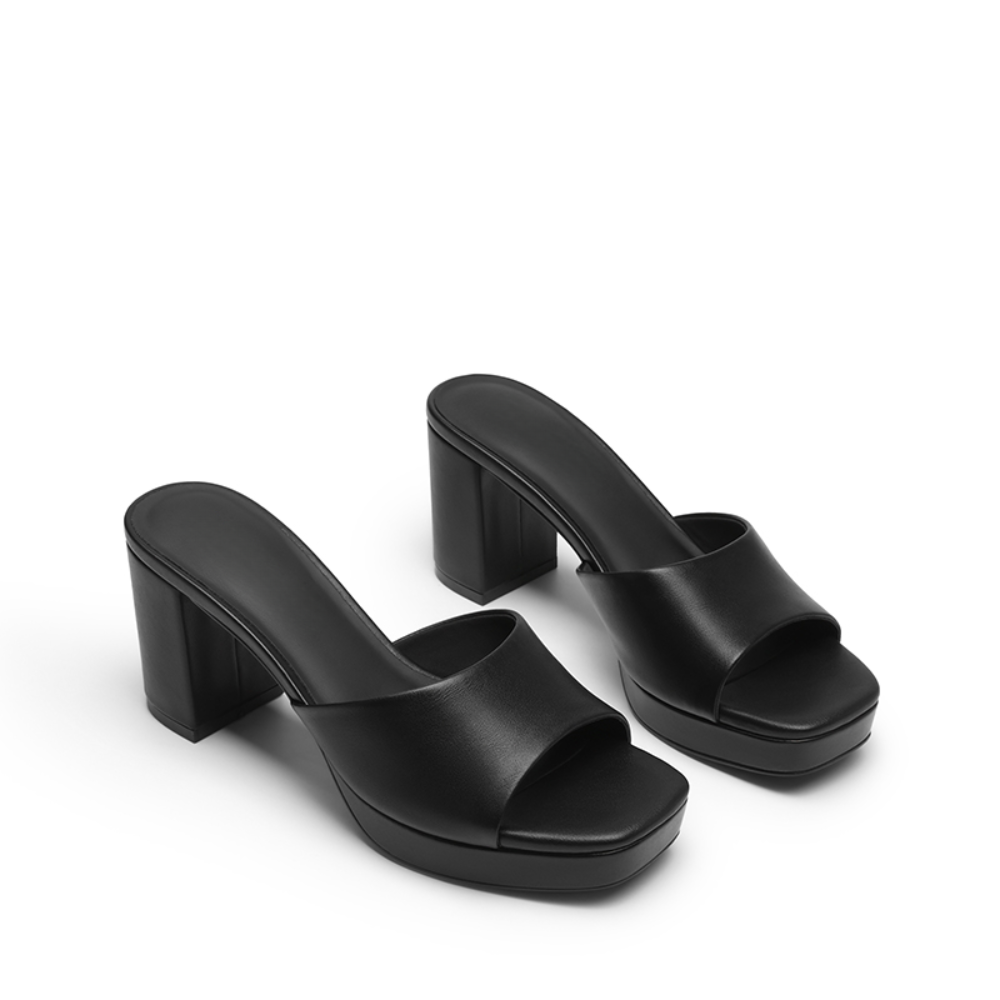 Leather Blockklack Mockasiner – One Strap. Pure Leather