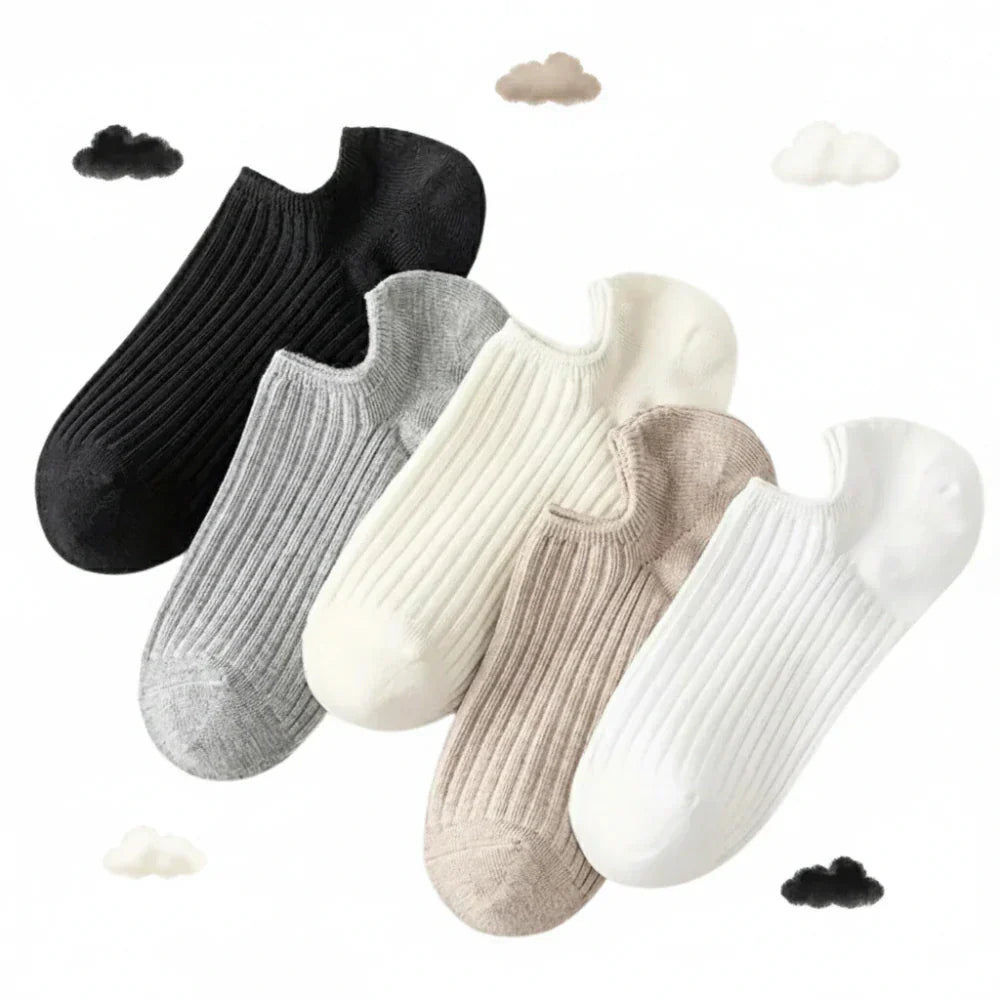 5 par strumpor - Set i mjuka neutrala toner