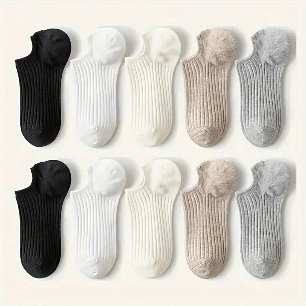5 par strumpor - Set i mjuka neutrala toner