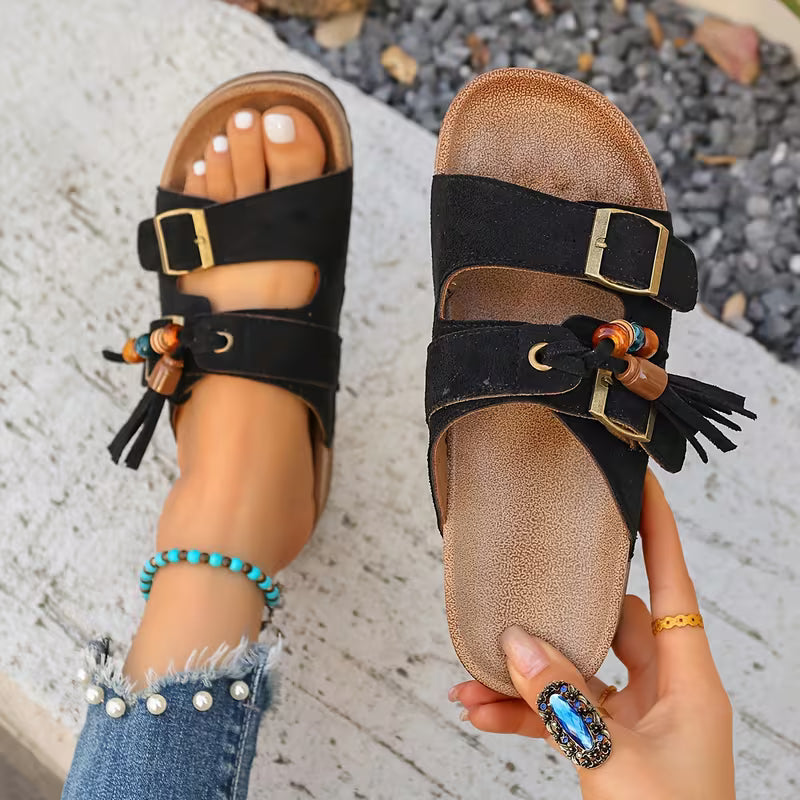 Rio Tassel Cork Sandaler – The Boho Sandal You'll Wear on Repeat All Summer