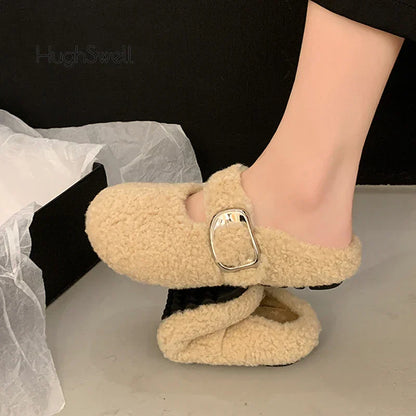 Varma Mary Jane ballerinor med lammull