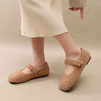 Lyx Lambswool Mary Jane ballerinor