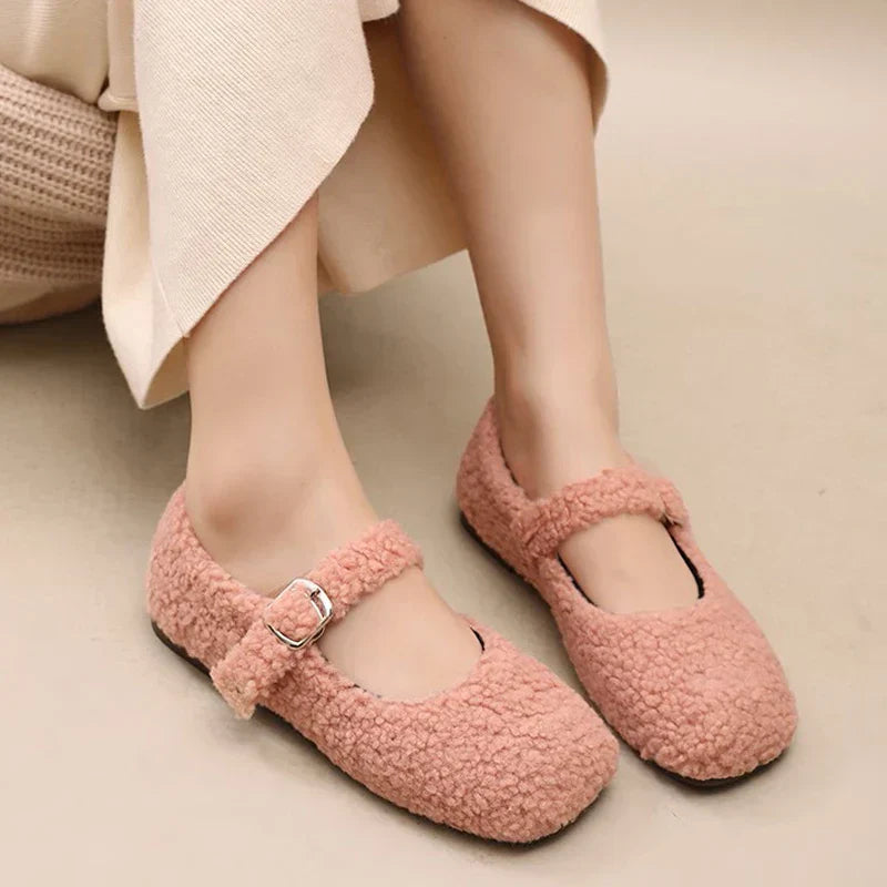 Lyx Lambswool Mary Jane ballerinor