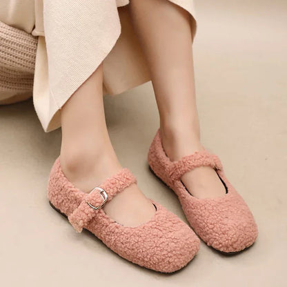 Lyx Lambswool Mary Jane ballerinor