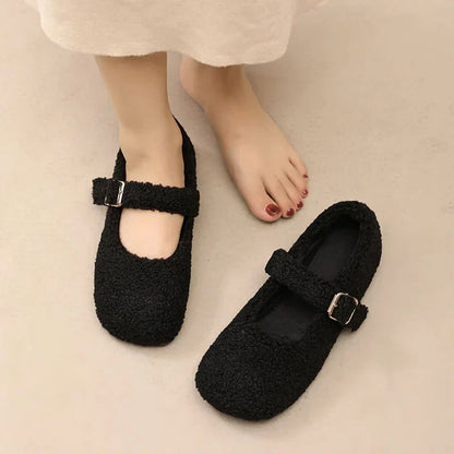 Lyx Lambswool Mary Jane ballerinor