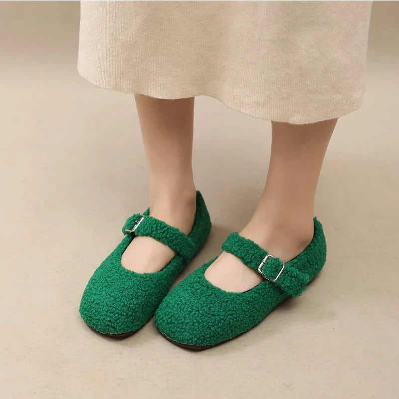 Lyx Lambswool Mary Jane ballerinor