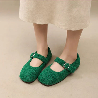 Lyx Lambswool Mary Jane ballerinor