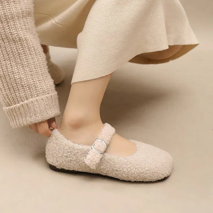 Lyx Lambswool Mary Jane ballerinor
