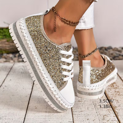 SparkLite Komfort-sneakers - Glittrig stil