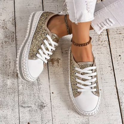 SparkLite Komfort-sneakers - Glittrig stil