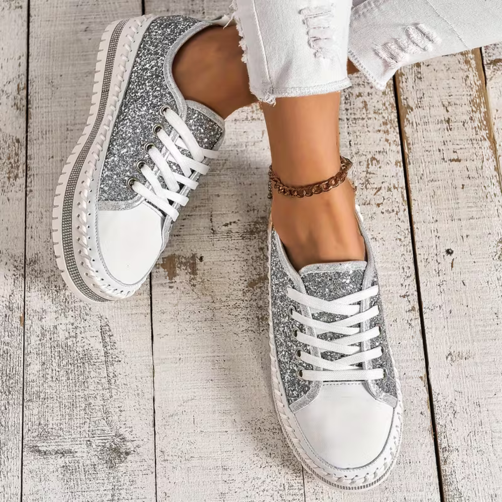SparkLite Komfort-sneakers - Glittrig stil