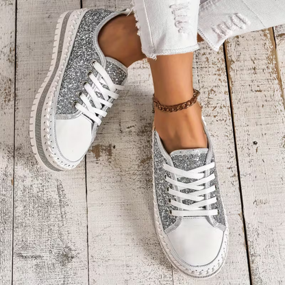 SparkLite Komfort-sneakers - Glittrig stil