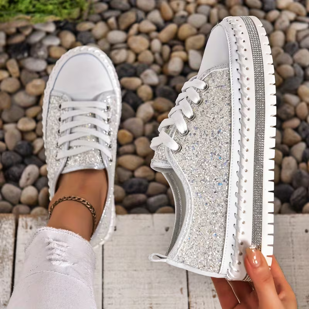 SparkLite Komfort-sneakers - Glittrig stil