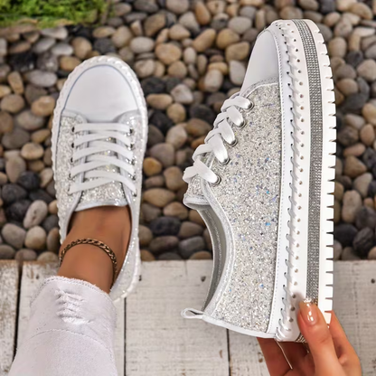 SparkLite Komfort-sneakers - Glittrig stil