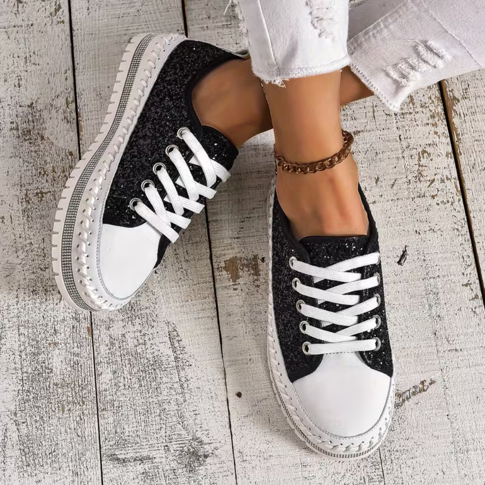 SparkLite Komfort-sneakers - Glittrig stil