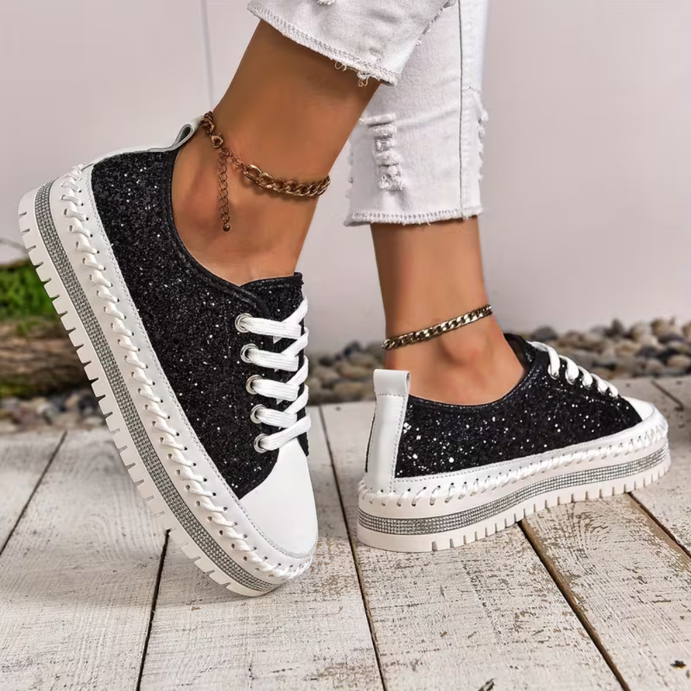SparkLite Komfort-sneakers - Glittrig stil