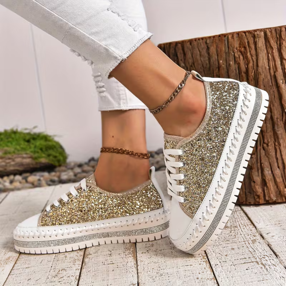 SparkLite Komfort-sneakers - Glittrig stil