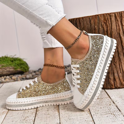 SparkLite Komfort-sneakers - Glittrig stil