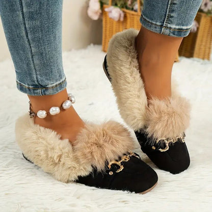 Lyx Fur Loafers – Eleganta Varmath with Ortopedisk komfort