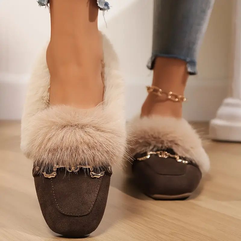 Lyx Fur Loafers – Eleganta Varmath with Ortopedisk komfort