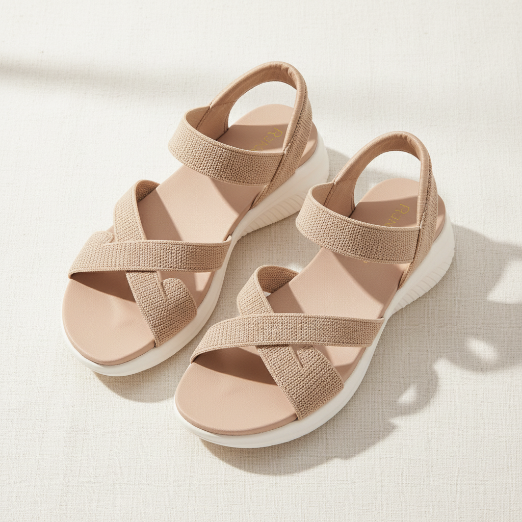Ultra Flex Knit Sandals - Beige